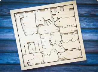Puzzle animal créatif en bois